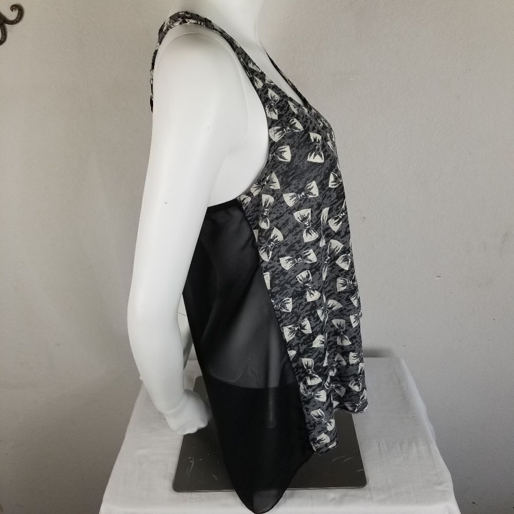 Self Esteem Black Sheer Back Razorback Top - Picture 4 of 8